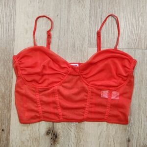 Orange crop top Size Large